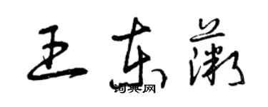 曾慶福王東薇草書個性簽名怎么寫