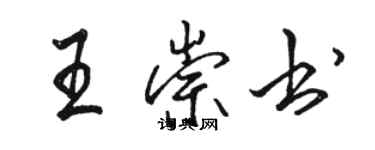 駱恆光王崇書行書個性簽名怎么寫