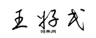 梁錦英王好民草書個性簽名怎么寫