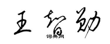 梁錦英王智勛草書個性簽名怎么寫