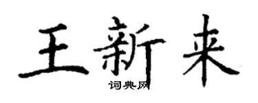 丁謙王新來楷書個性簽名怎么寫