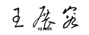 駱恆光王展容草書個性簽名怎么寫