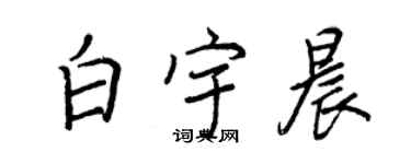 王正良白宇晨行書個性簽名怎么寫
