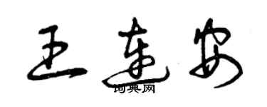 曾慶福王連安草書個性簽名怎么寫