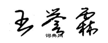 朱錫榮王譽霖草書個性簽名怎么寫