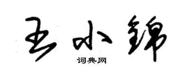 朱錫榮王小錦草書個性簽名怎么寫