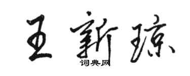 駱恆光王新瓊行書個性簽名怎么寫