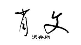 梁錦英肖文草書個性簽名怎么寫