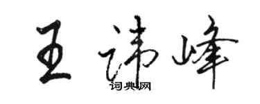 駱恆光王諱峰行書個性簽名怎么寫