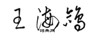 駱恆光王海鴿草書個性簽名怎么寫
