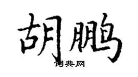 丁謙胡鵬楷書個性簽名怎么寫