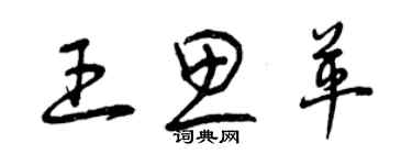 曾慶福王思革草書個性簽名怎么寫