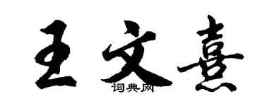 胡問遂王文熹行書個性簽名怎么寫