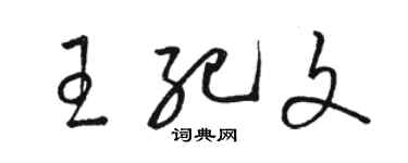 駱恆光王紀文草書個性簽名怎么寫