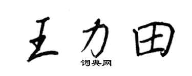 王正良王力田行書個性簽名怎么寫