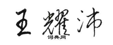 駱恆光王耀沛行書個性簽名怎么寫