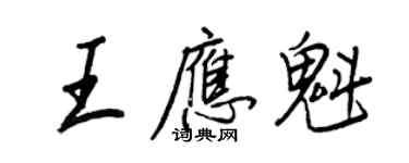 王正良王應魁行書個性簽名怎么寫