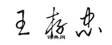 駱恆光王存忠草書個性簽名怎么寫