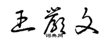 曾慶福王嚴文草書個性簽名怎么寫