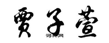 胡問遂賈子萱行書個性簽名怎么寫