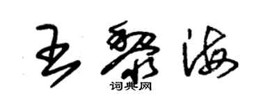 朱錫榮王黎海草書個性簽名怎么寫