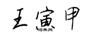 王正良王寅甲行書個性簽名怎么寫