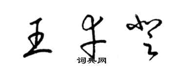 梁錦英王幸登草書個性簽名怎么寫