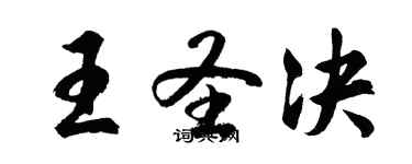 胡問遂王聖決行書個性簽名怎么寫