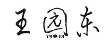 駱恆光王園東行書個性簽名怎么寫