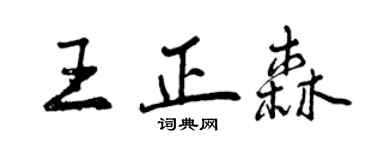 曾慶福王正森行書個性簽名怎么寫