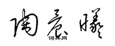 梁錦英陶晨曦草書個性簽名怎么寫