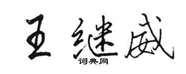 駱恆光王繼威行書個性簽名怎么寫