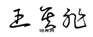 曾慶福王其非草書個性簽名怎么寫