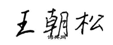 王正良王朝松行書個性簽名怎么寫