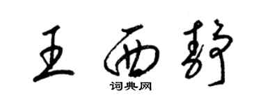 梁錦英王西靜草書個性簽名怎么寫