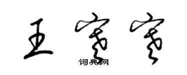 梁錦英王寒寒草書個性簽名怎么寫