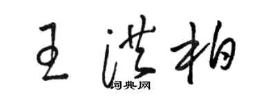 駱恆光王洪柏草書個性簽名怎么寫