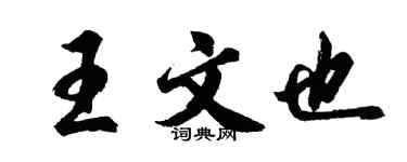 胡問遂王文也行書個性簽名怎么寫