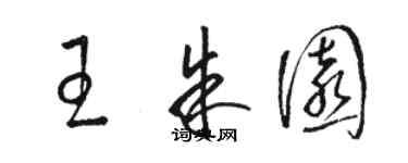 駱恆光王朱園草書個性簽名怎么寫