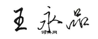 駱恆光王永品行書個性簽名怎么寫