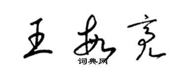 梁錦英王敏亮草書個性簽名怎么寫