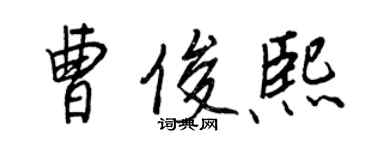 王正良曹俊熙行書個性簽名怎么寫