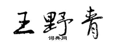 曾慶福王野青行書個性簽名怎么寫