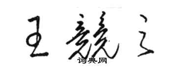 駱恆光王競之草書個性簽名怎么寫