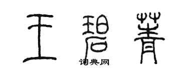 陳墨王碧菁篆書個性簽名怎么寫