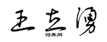 曾慶福王立涌草書個性簽名怎么寫