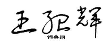 曾慶福王紀輝草書個性簽名怎么寫