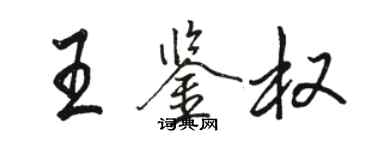 駱恆光王鑑權行書個性簽名怎么寫