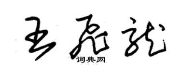朱錫榮王飛龍草書個性簽名怎么寫