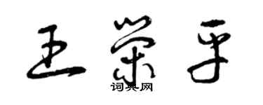 曾慶福王榮平草書個性簽名怎么寫